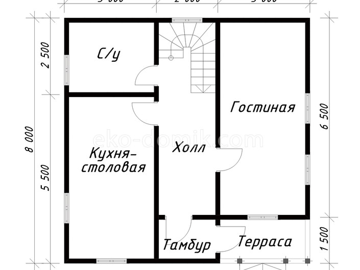 План дома «Ефим» 8х8