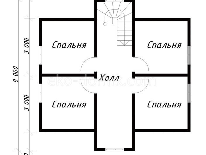 План дома «Ефим» 8х8
