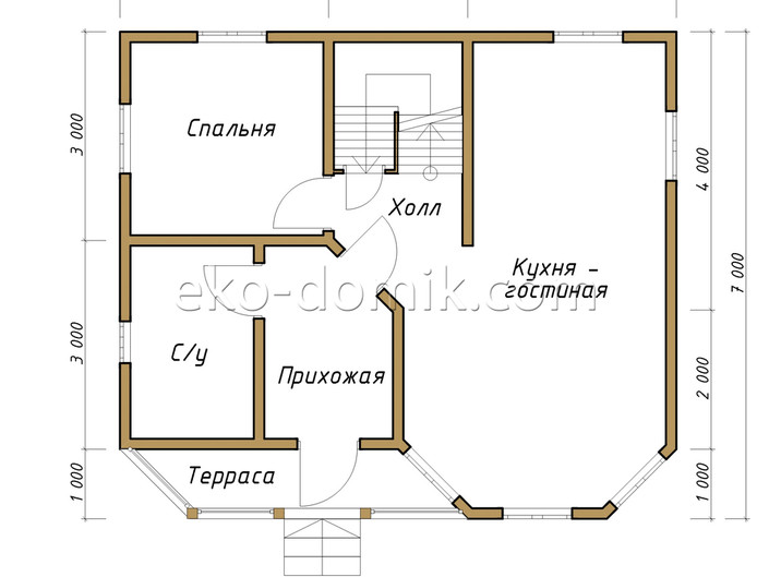 План дома «Виталий» 8х7