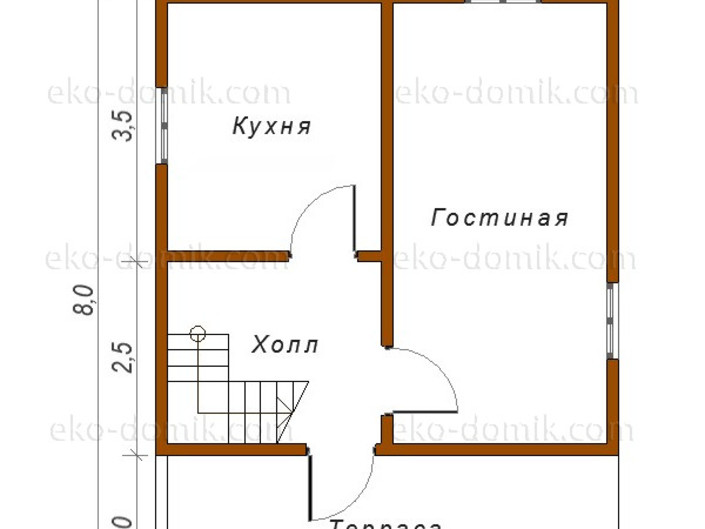 План дома «Владимир» 8х6