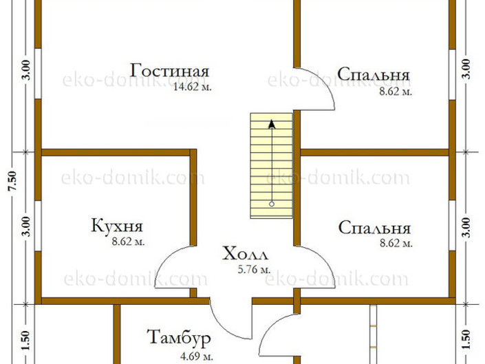 План дома «Вячеслав» 8х7.5
