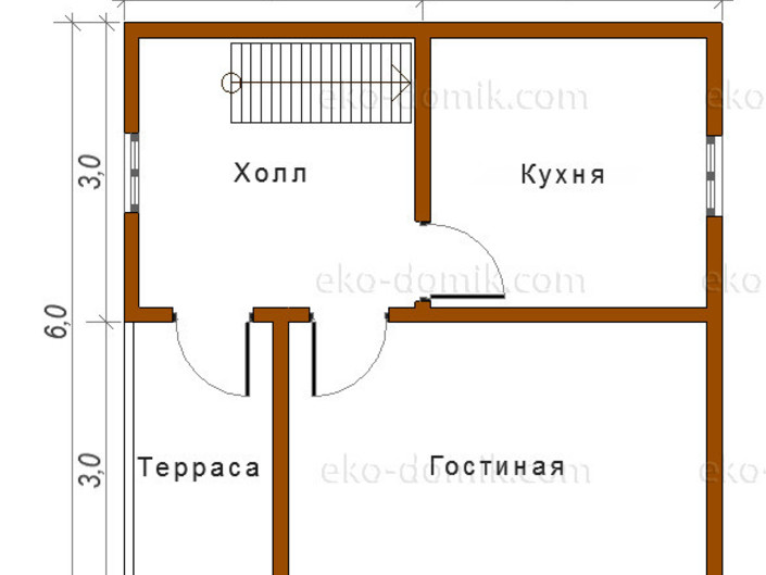 План дома «Сергей» 6х6