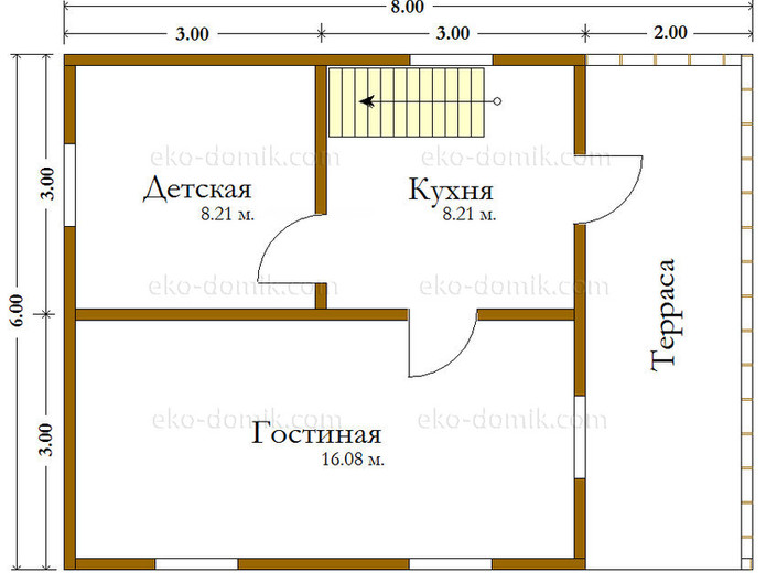 План дома «Трофим» 8х6