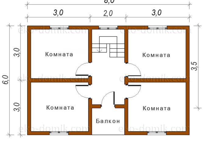 План дома «Герасим» 8х7
